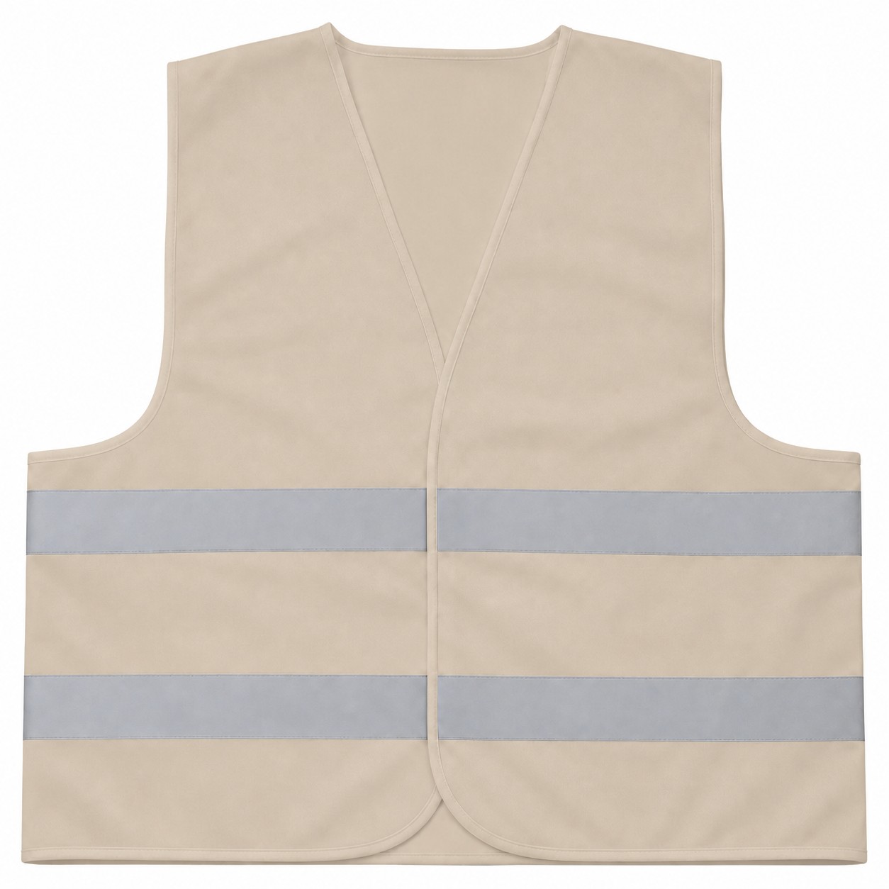 Reflective Polyester Safety Vest — Beige