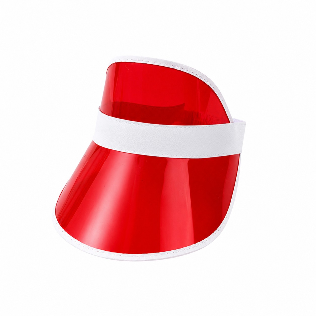 PVC Tinted Sport Visor Cap — Red