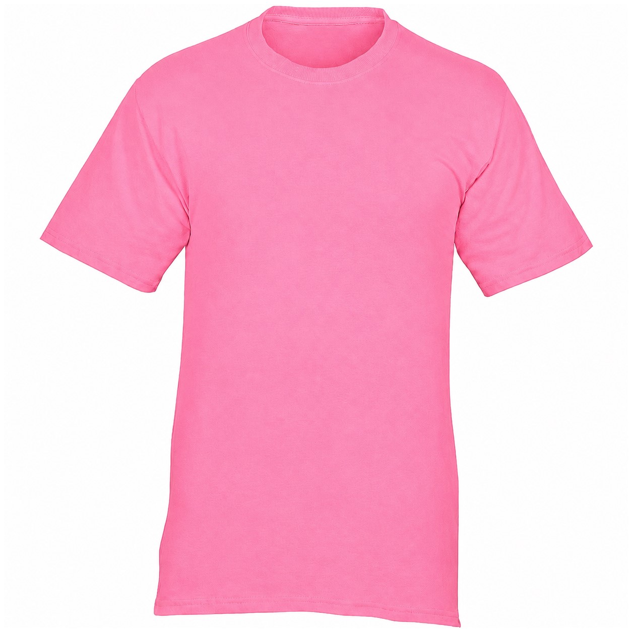 Cotton Short Sleeve Crewneck Shirt — Pink