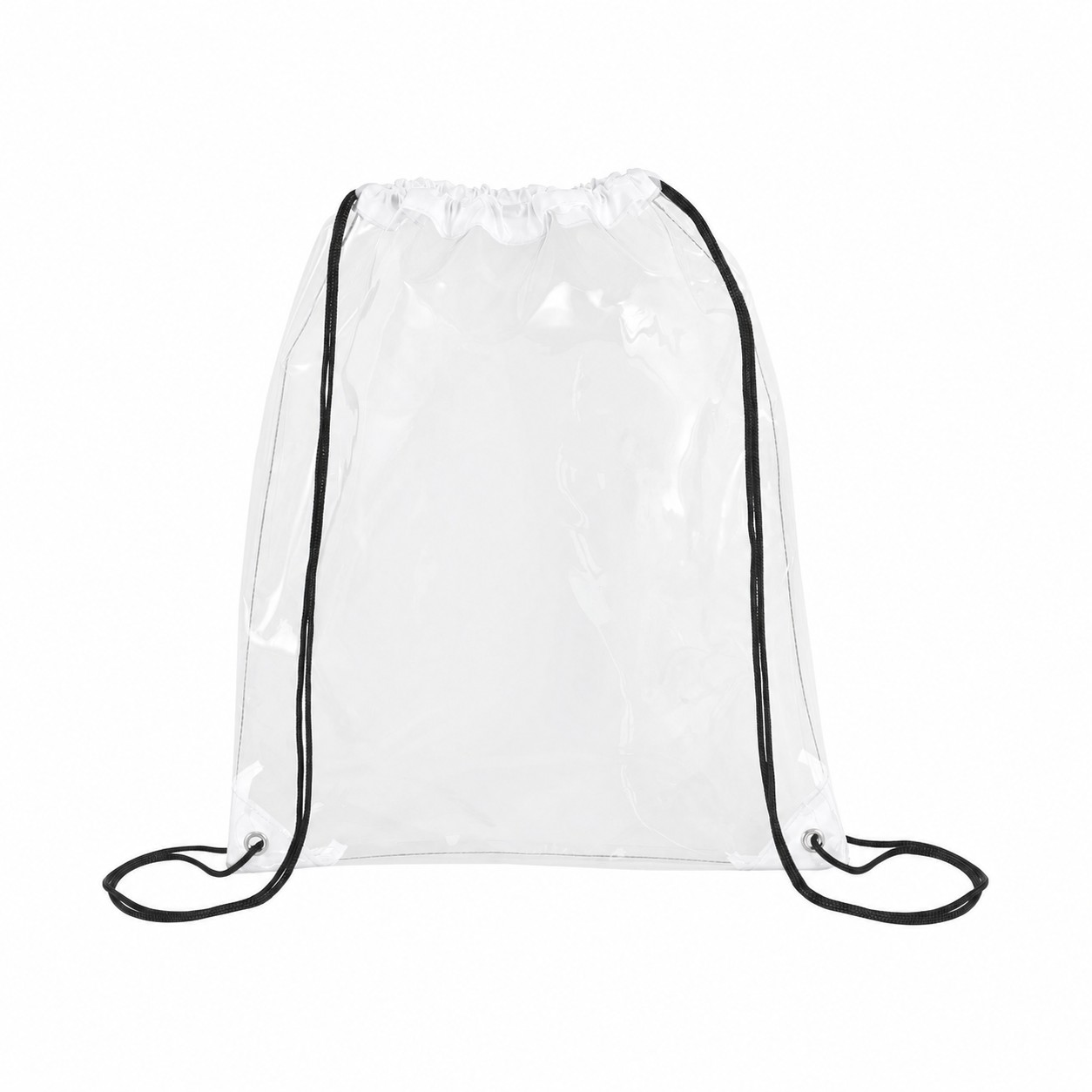 Metal Grommets PVC Drawstring Bag — White