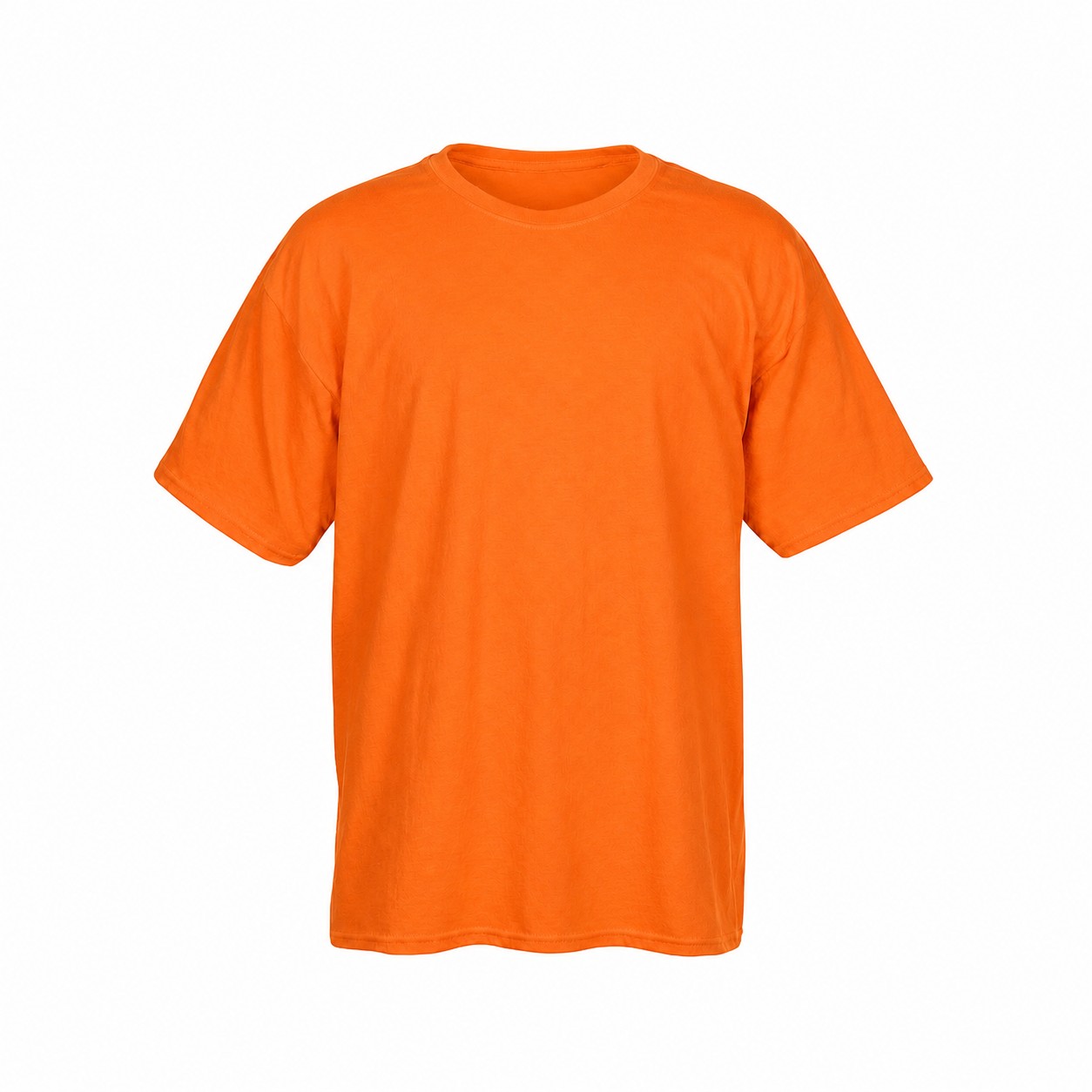 Cotton-Polyester Blend Crewneck T-Shirt — Orange