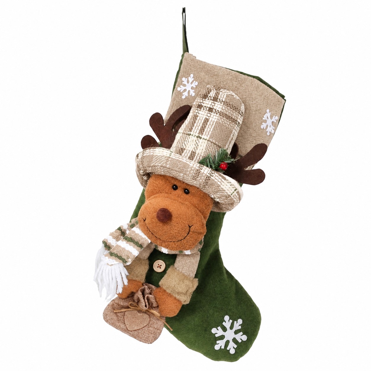 Character Christmas Stocking Gift Bag — Beige