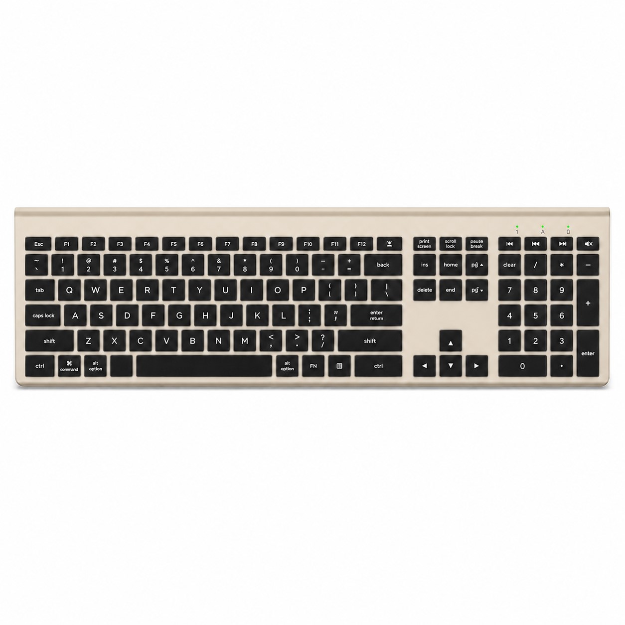 Full Size Rechargeable Wireless Keyboard — Natural Beige