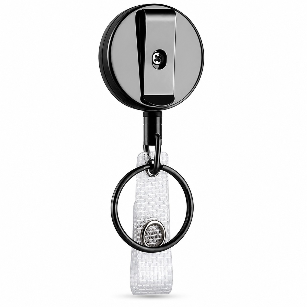 Round Metal Badge Reel With Key Ring — view 2