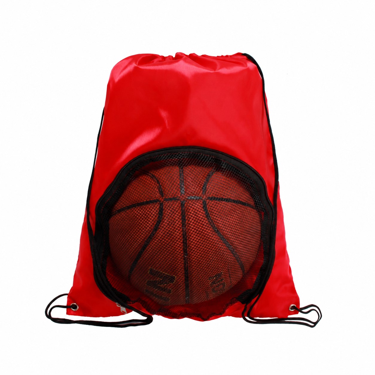 Sport Ball Mesh Drawstring Bag — Red