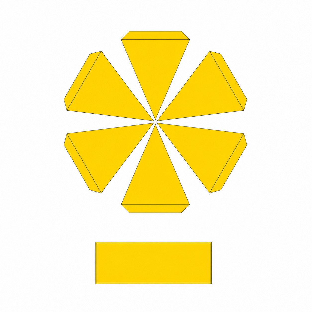 Portable Beech Pole Sun Umbrella — Yellow