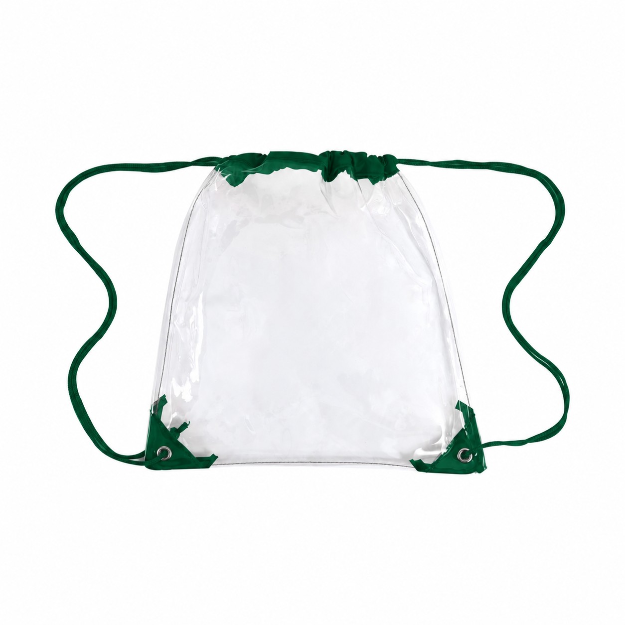 PVC And 210D Polyester Drawstring Bag — Forest Green