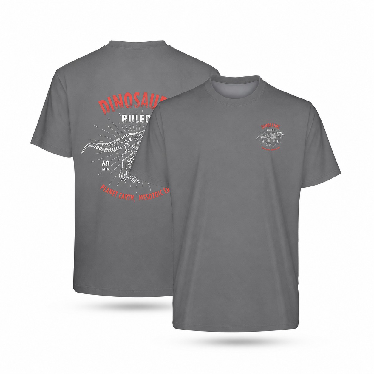 Polyester Short Sleeve T-Shirt — Gray
