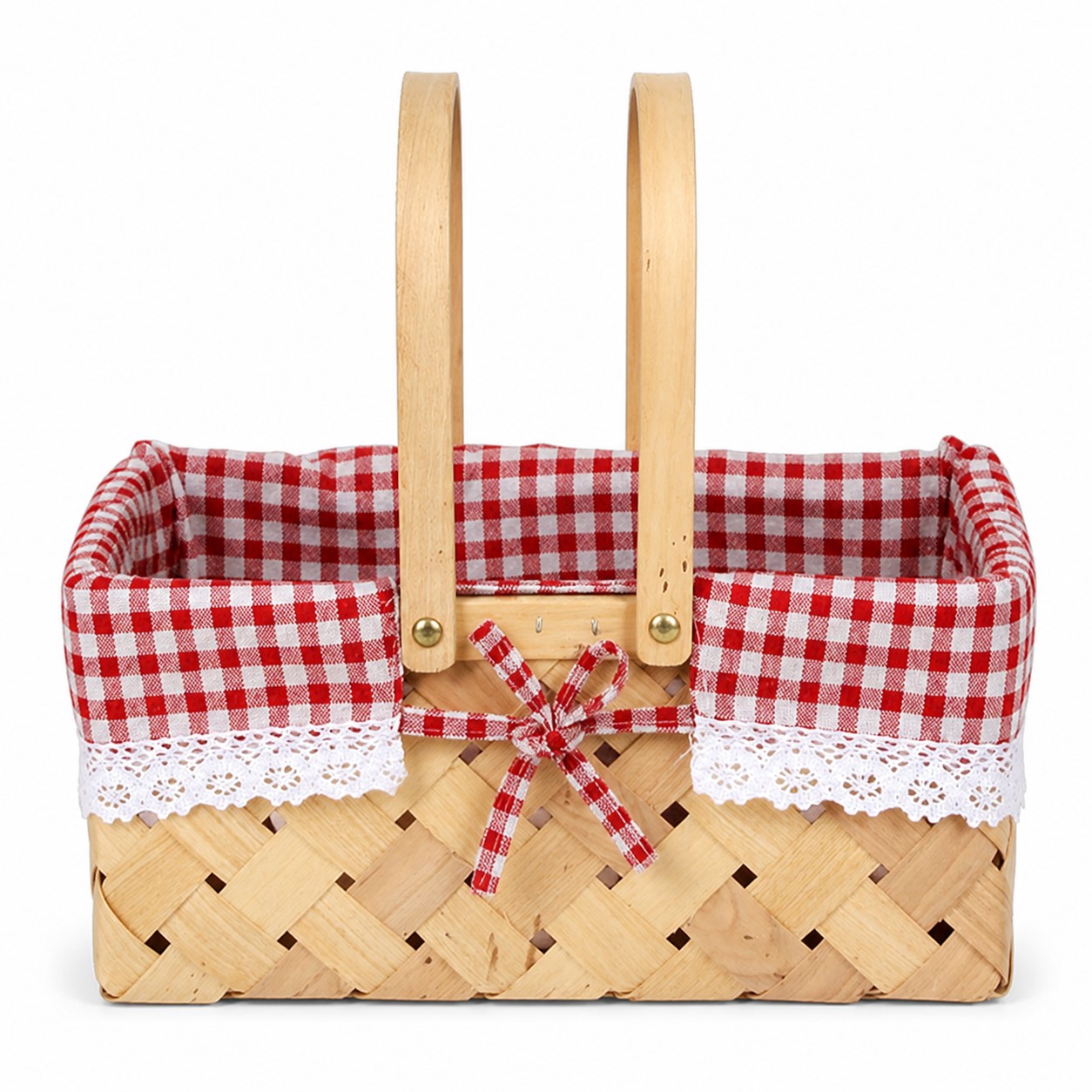 Woven Wood Basket With Dual Handles — view 2