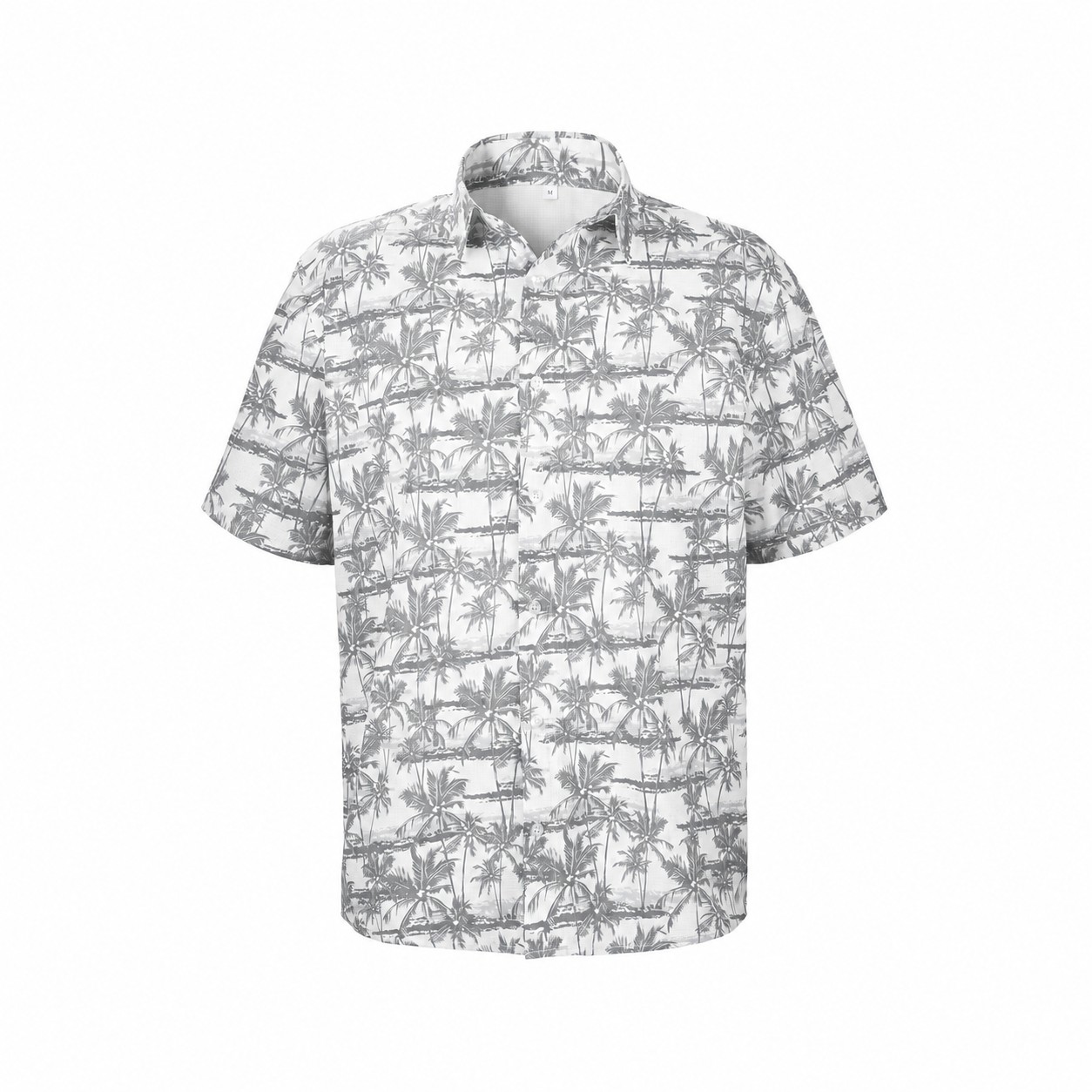Breathable Polyester Mesh Hawaiian Shirt — Silver