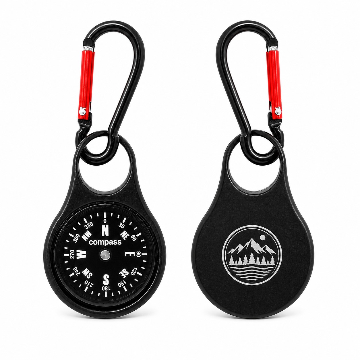 Compact Metal Carabiner Compass