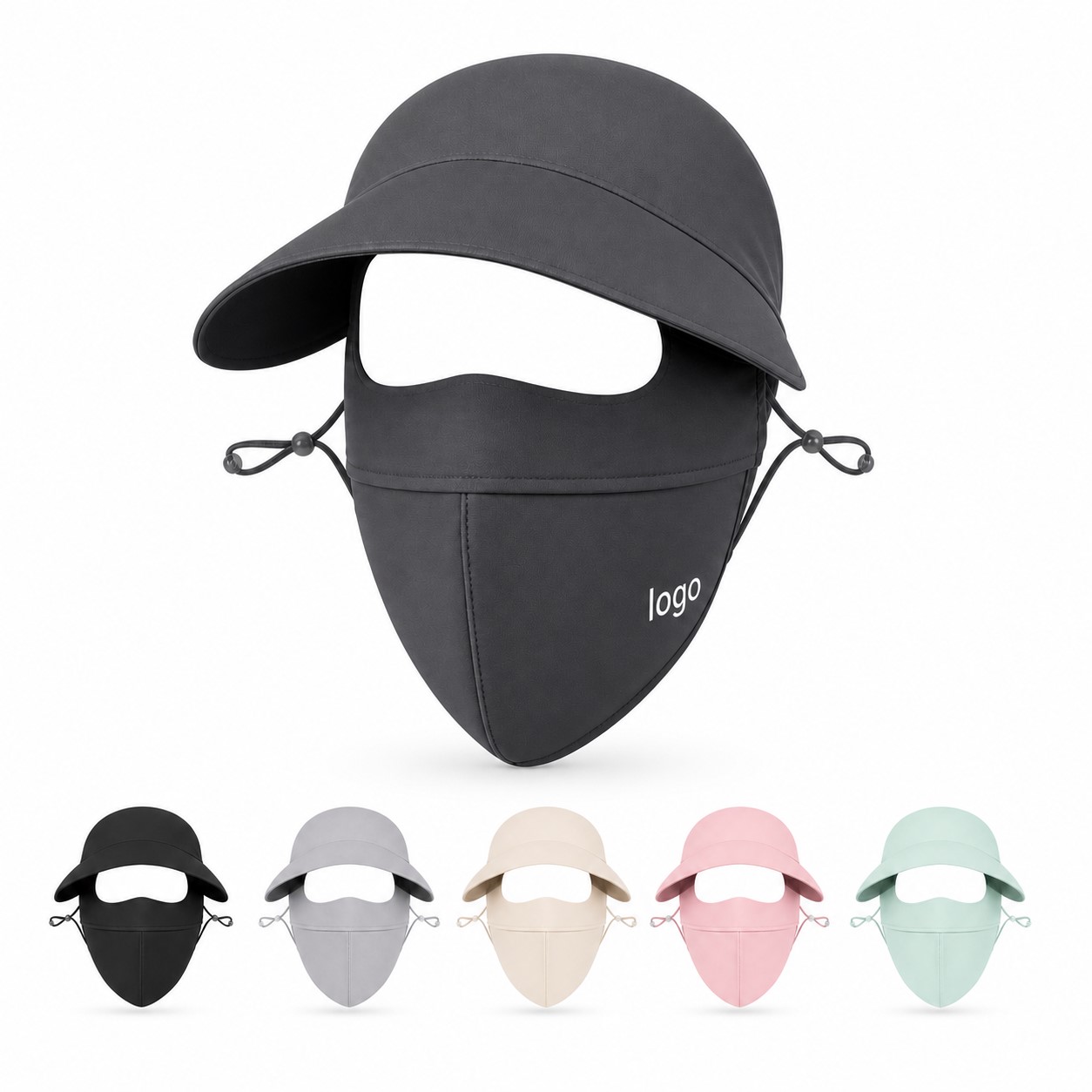Polyester Sun Hat With Face Mask