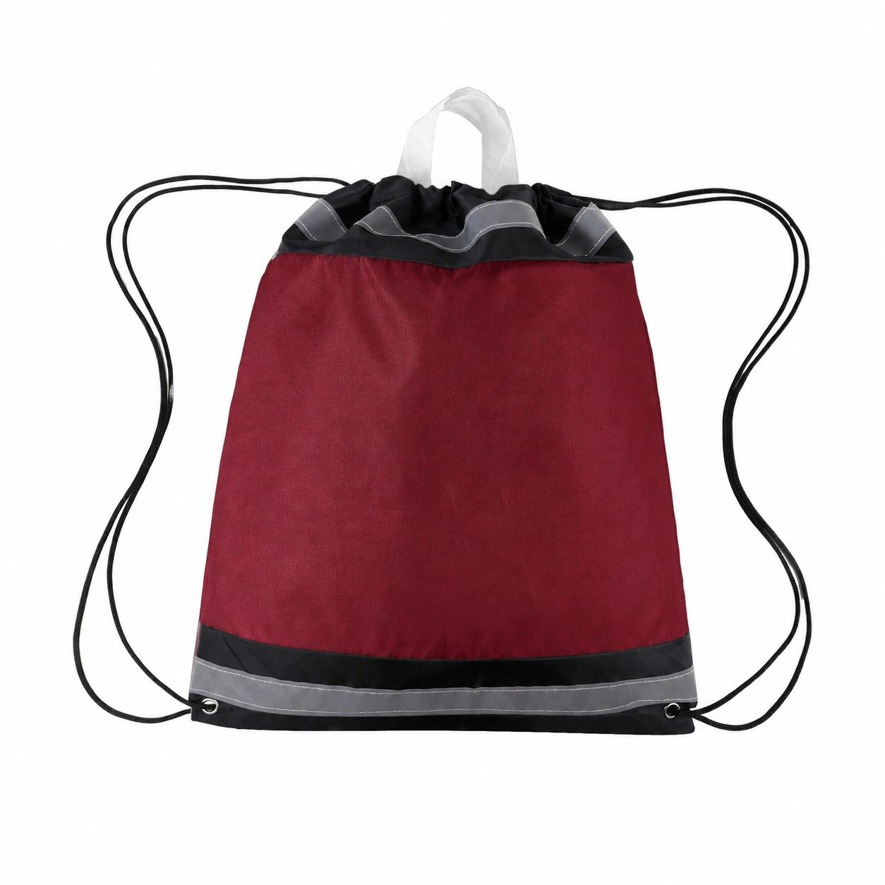 210D Polyester Drawstring Bag — Burgundy Red