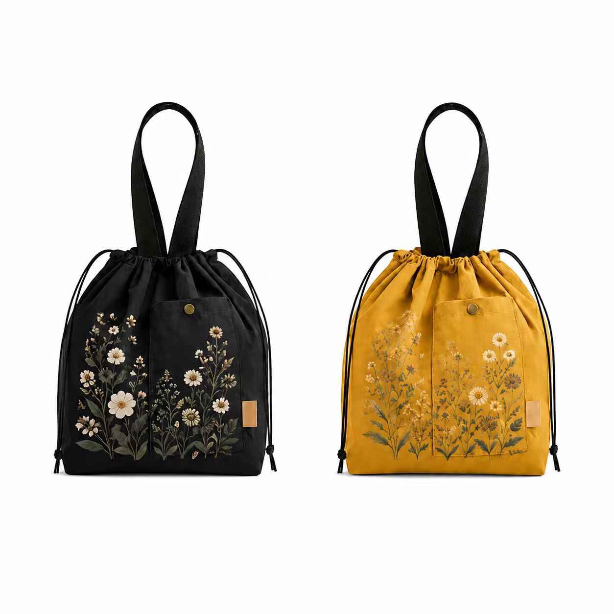 Insulated Nylon Drawstring Lunch Tote