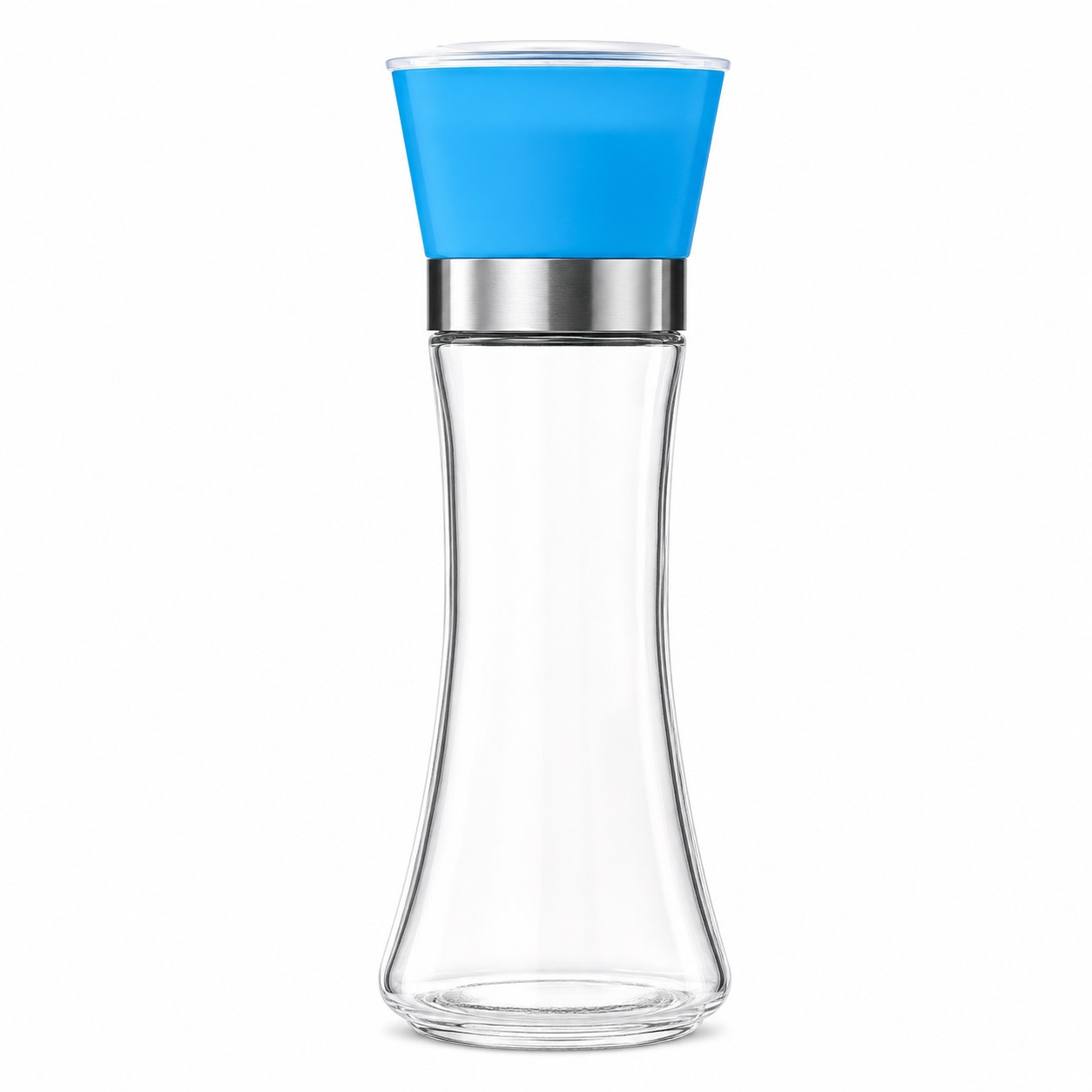 Tall Glass Seasoning Grinder With Stainless Steel Band — view 2