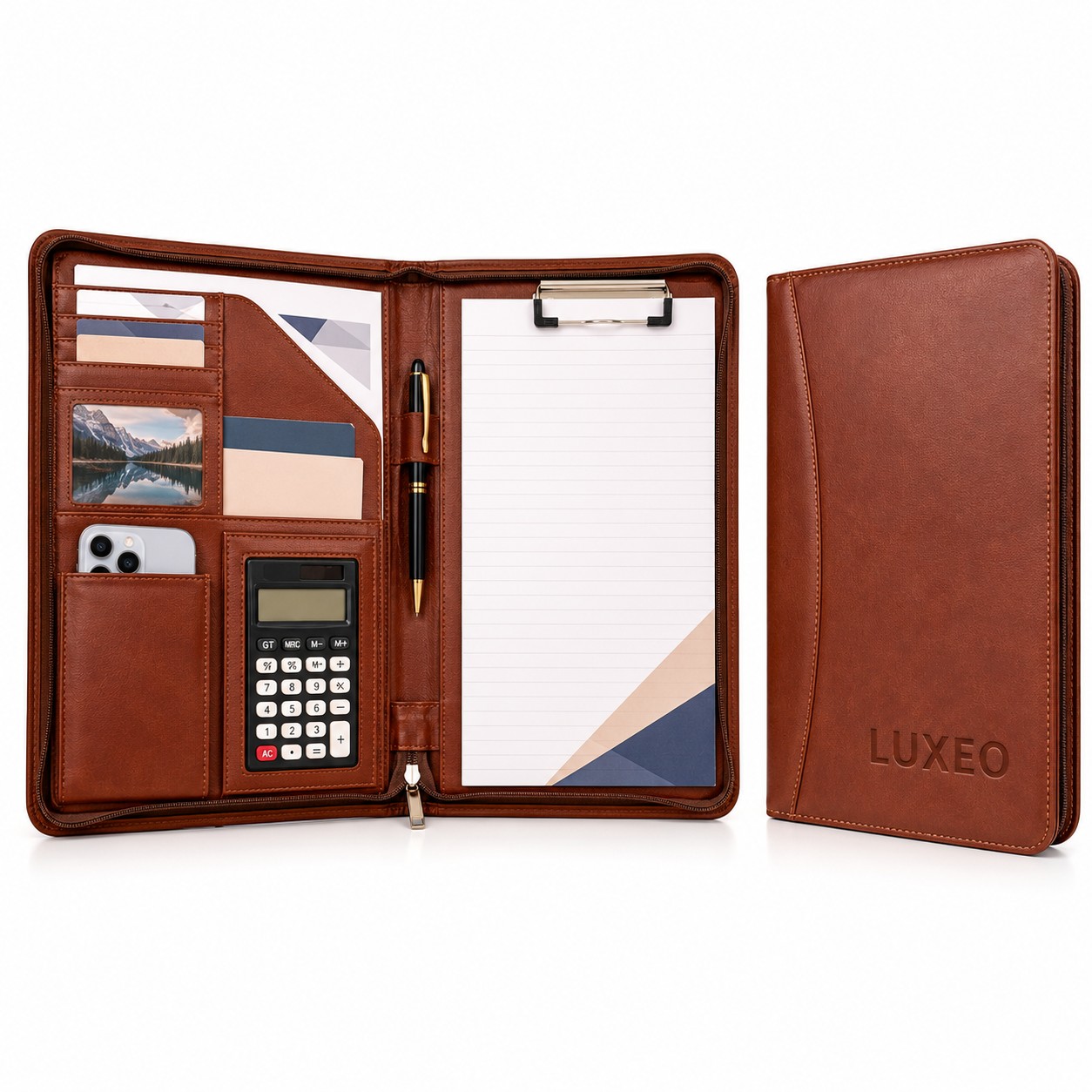 Zippered PU Executive Padfolio