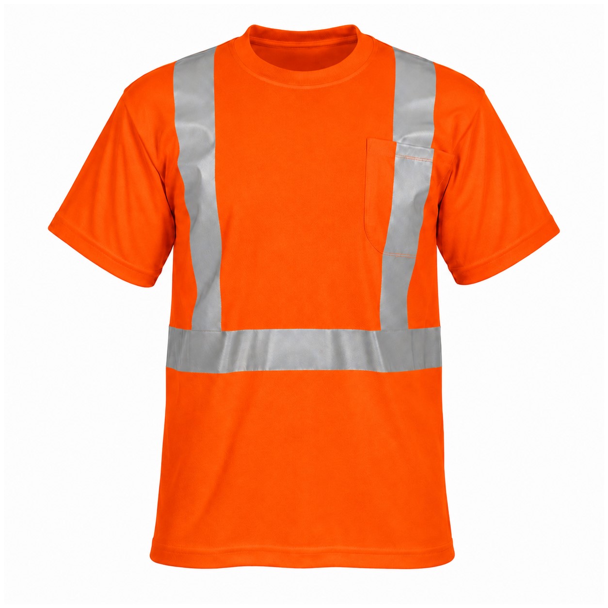 Reflective Pocket Polyester Safety Shirt — Orange