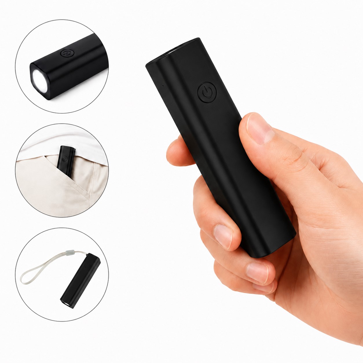 Mini ABS Rechargeable Three Mode Flashlight