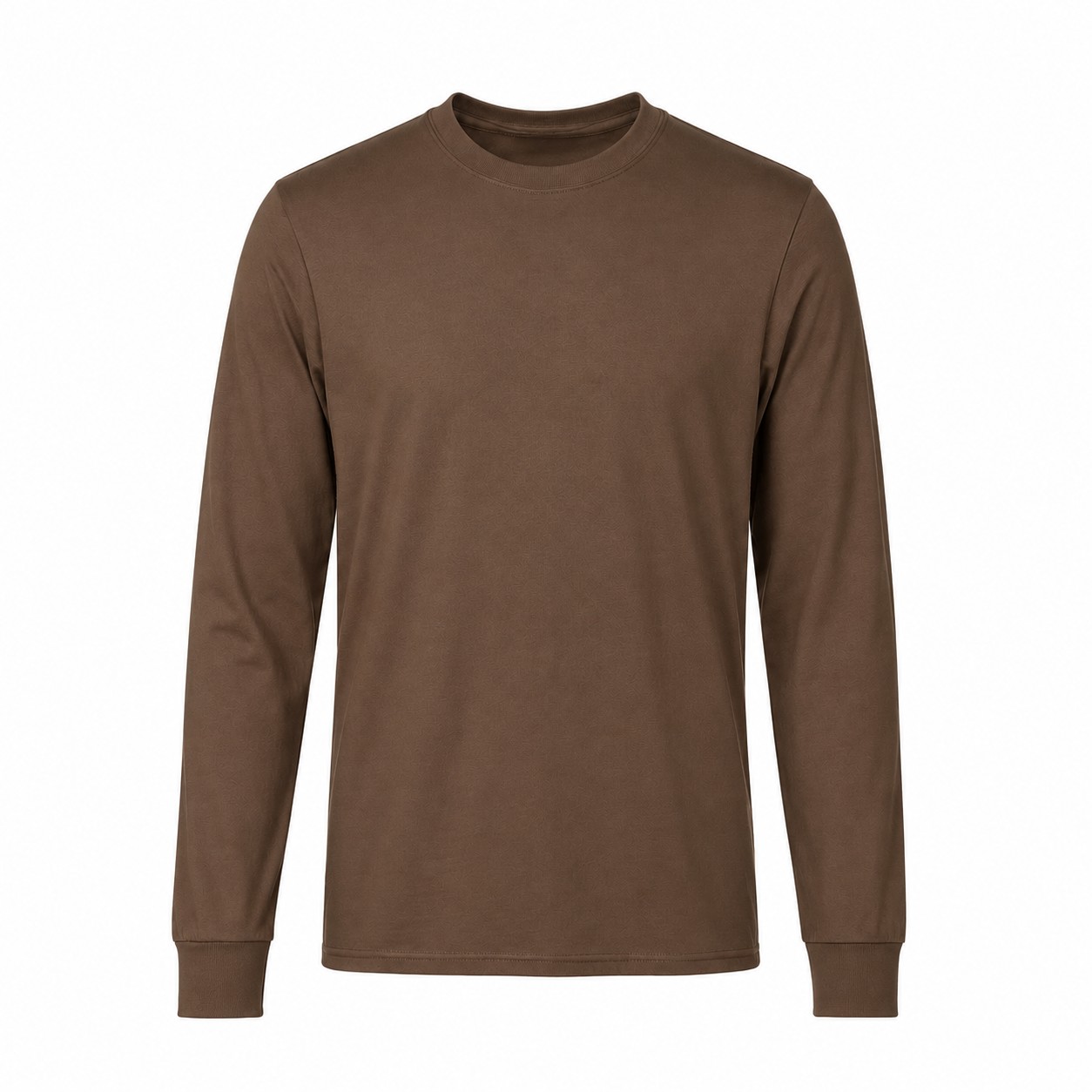 Blend Long Sleeve Crewneck Shirt — Brown