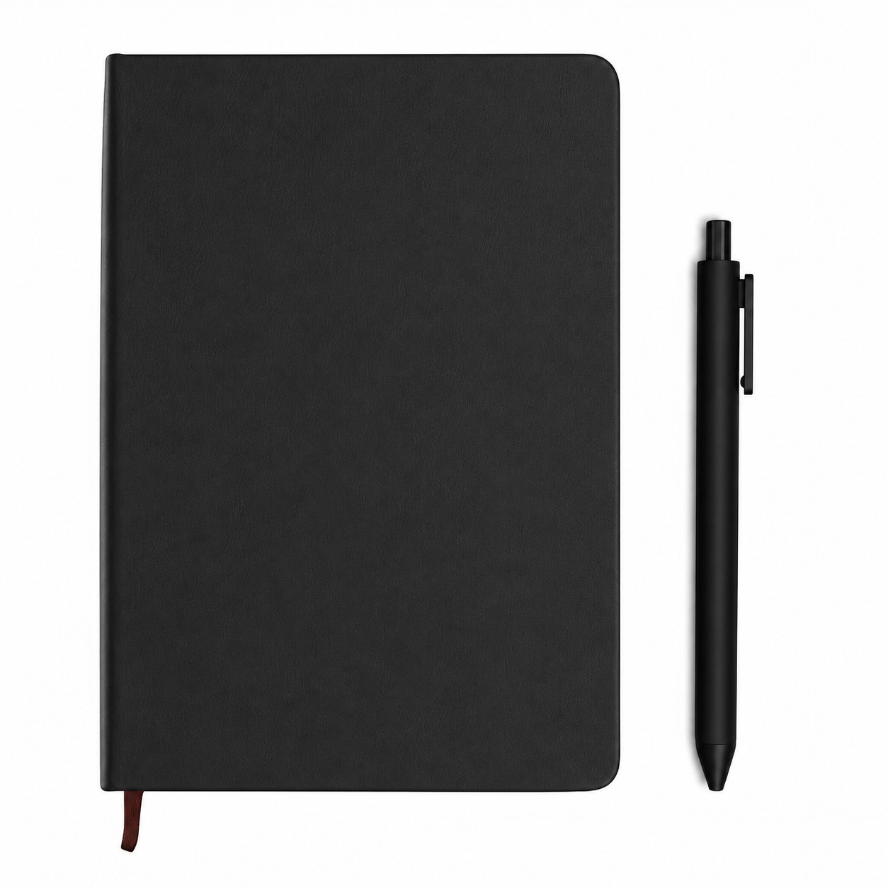 A5 PU Hardcover Notebook Pen Set — Black