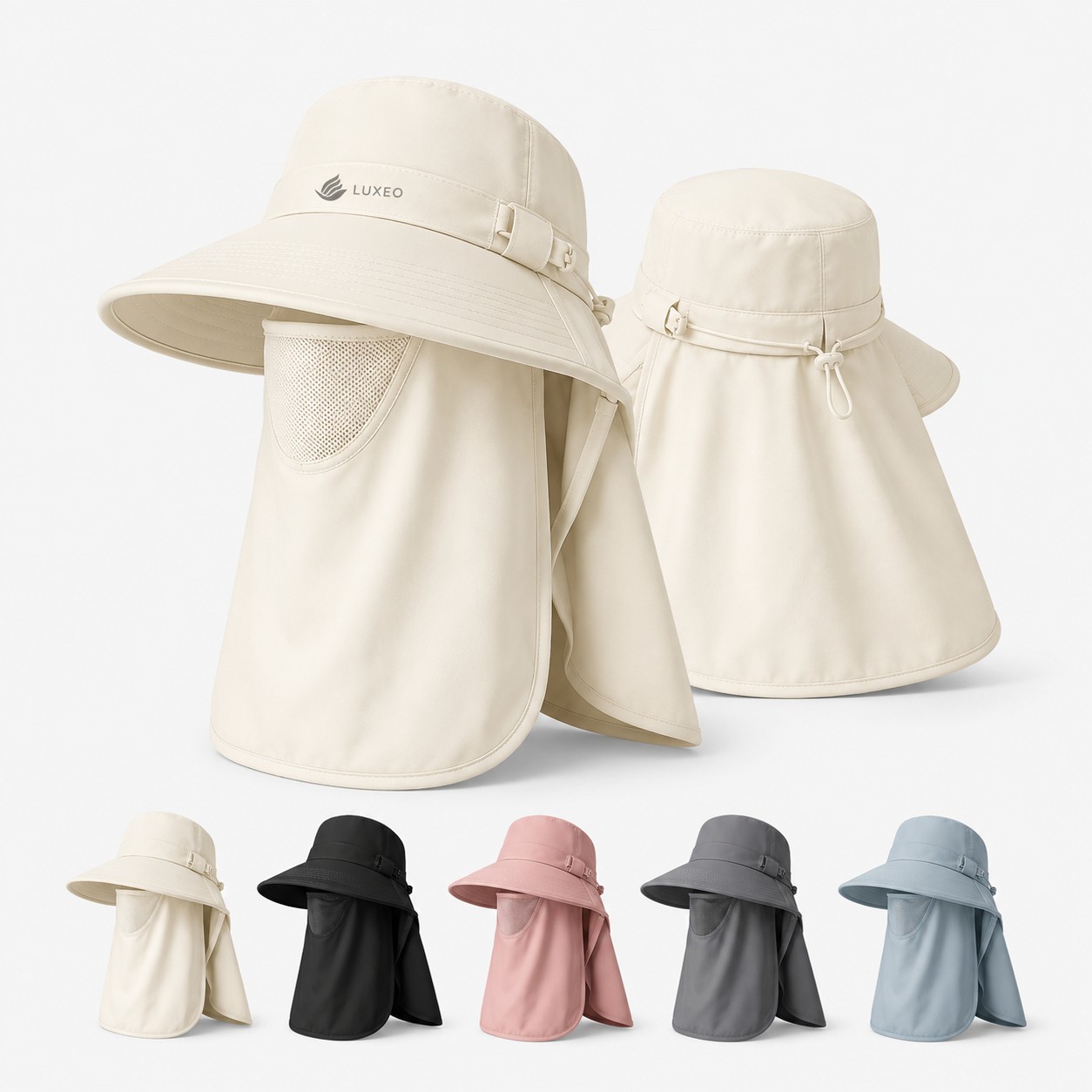 Polyester Sun Hat With Face Shield