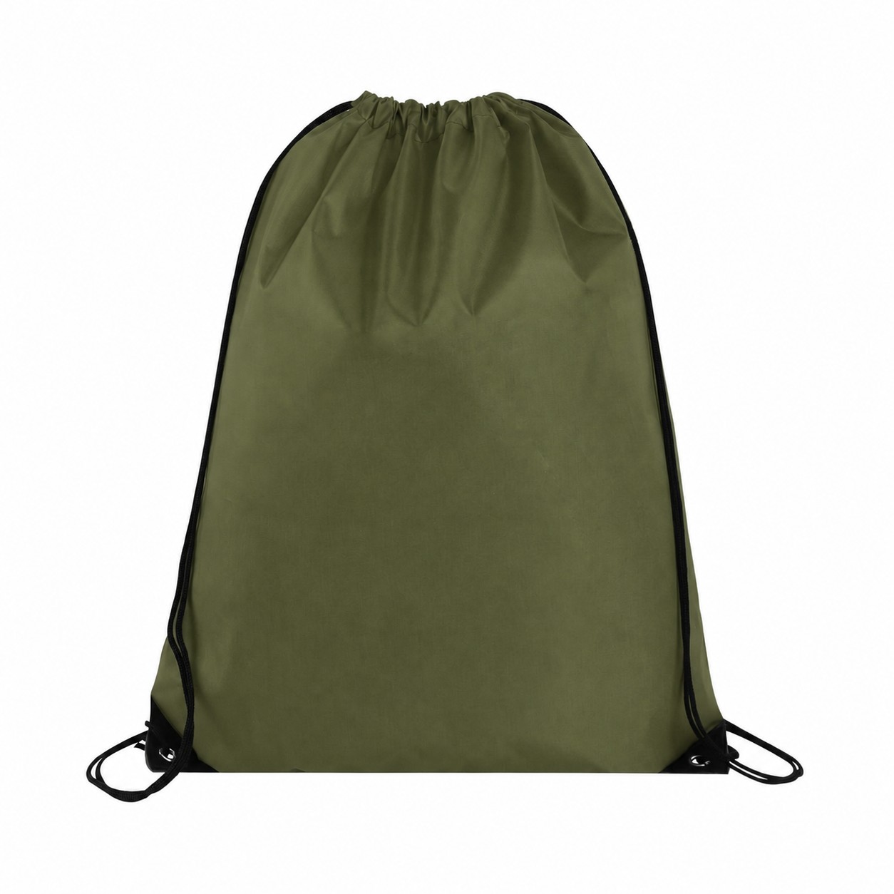 Polyester Drawcord Closure Drawstring Bag — Army Green