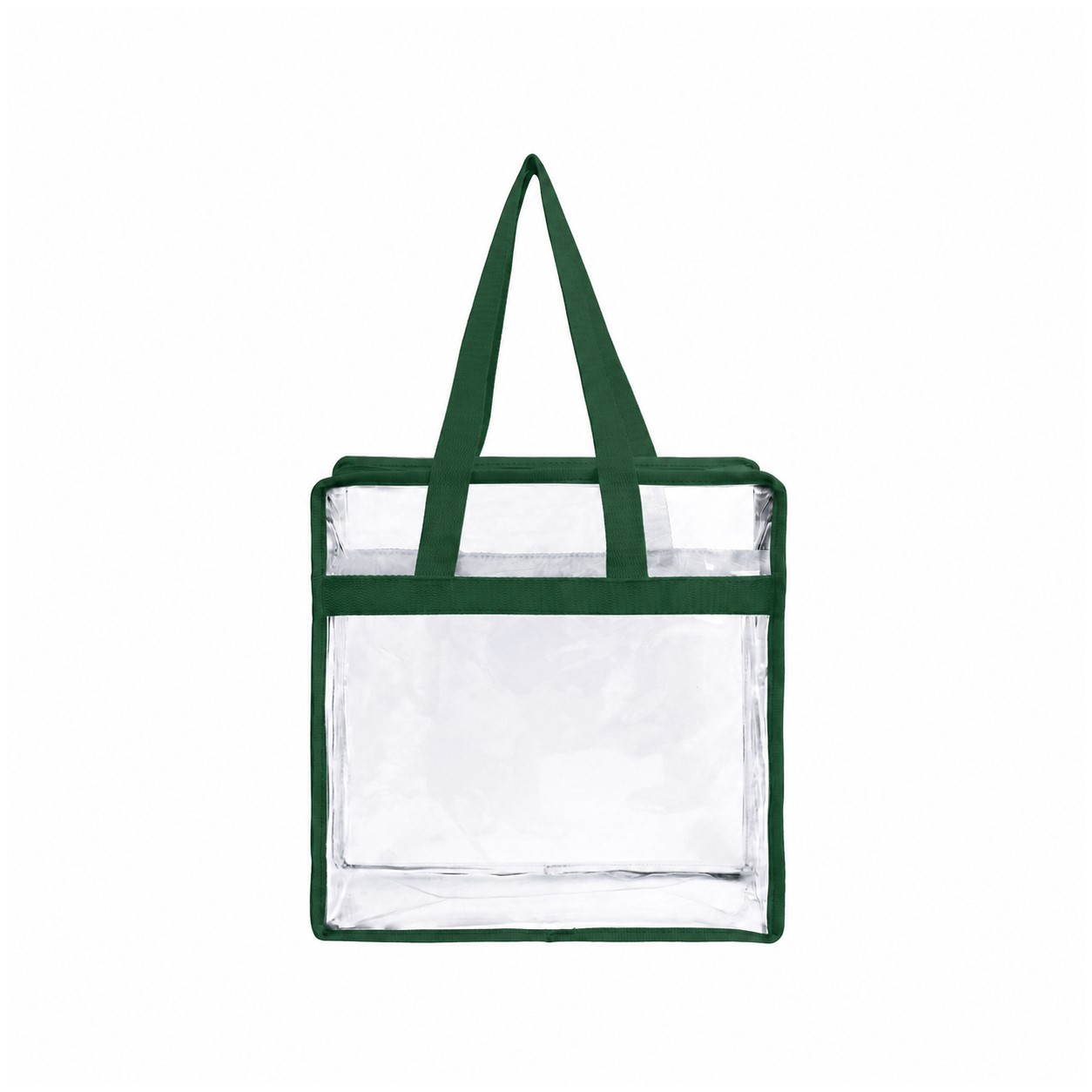 Stadium Clear Zipper Tote Bag — Forest Green