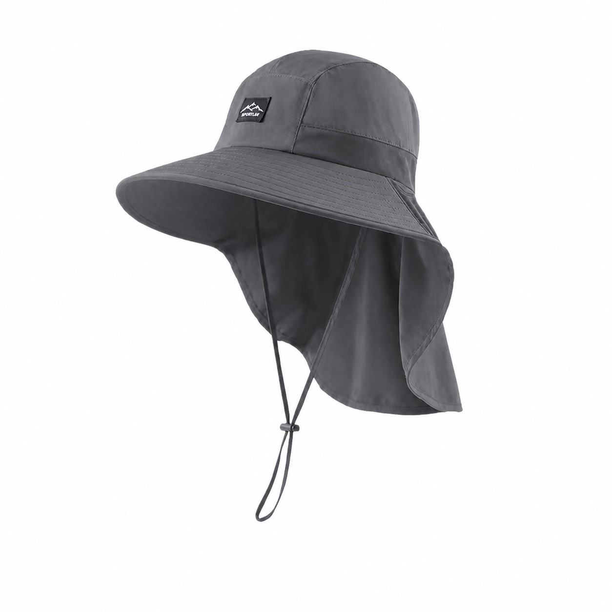 Polyester Neck Cover Boonie Hat — Dark Gray