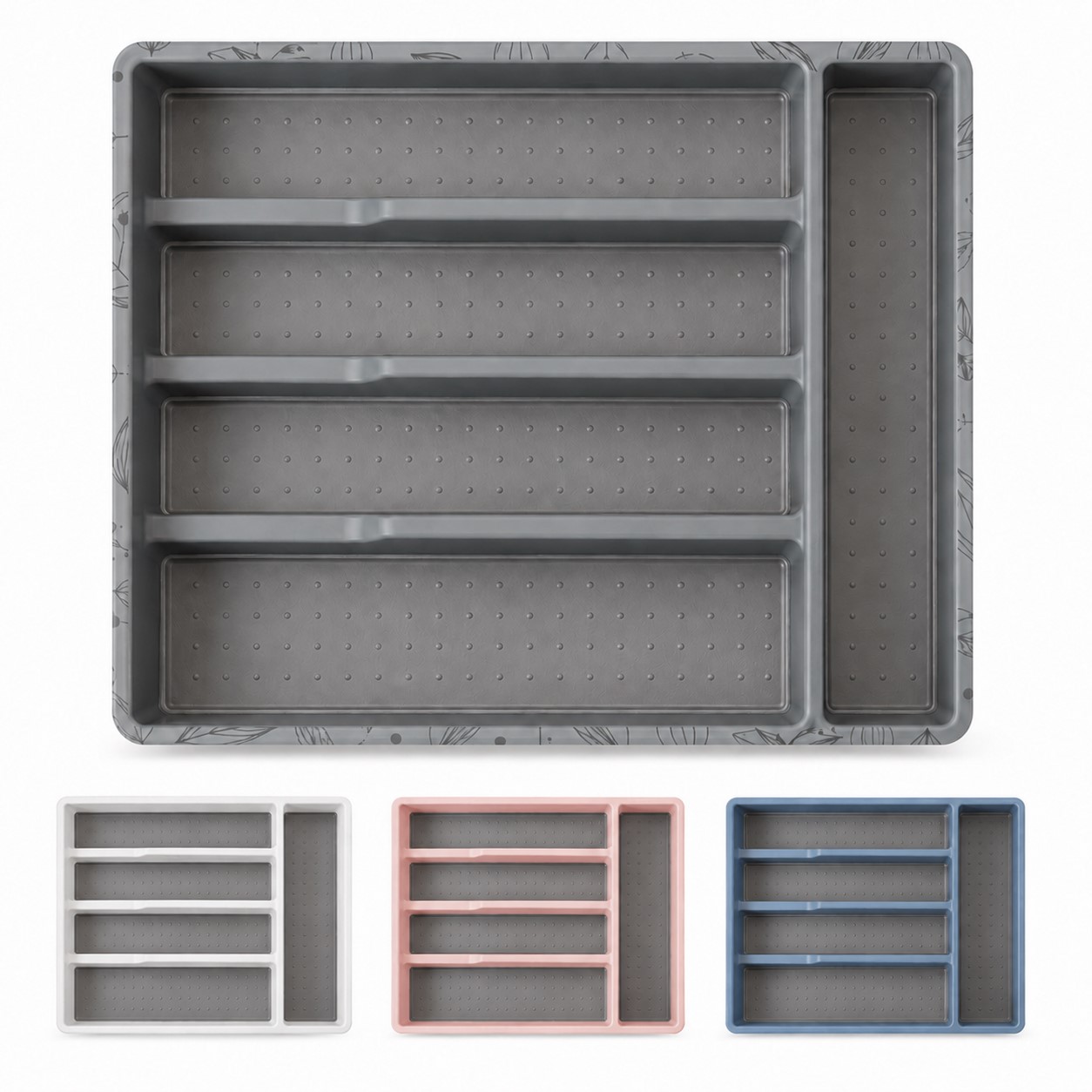 Five Compartment Non-Slip Silverware Tray