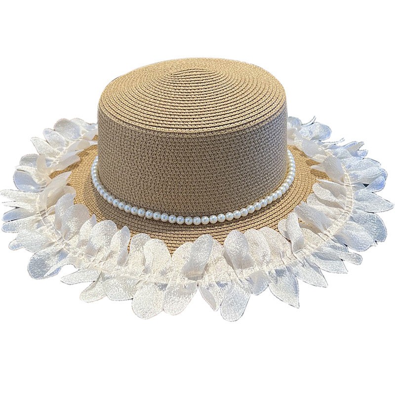 Straw Pearl Band Sun Hat — view 2