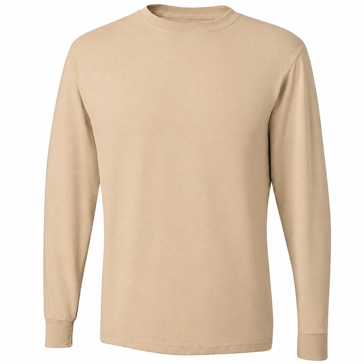 Moisture Wicking Cotton Polyester Long Sleeve Shirt — Tan Beige