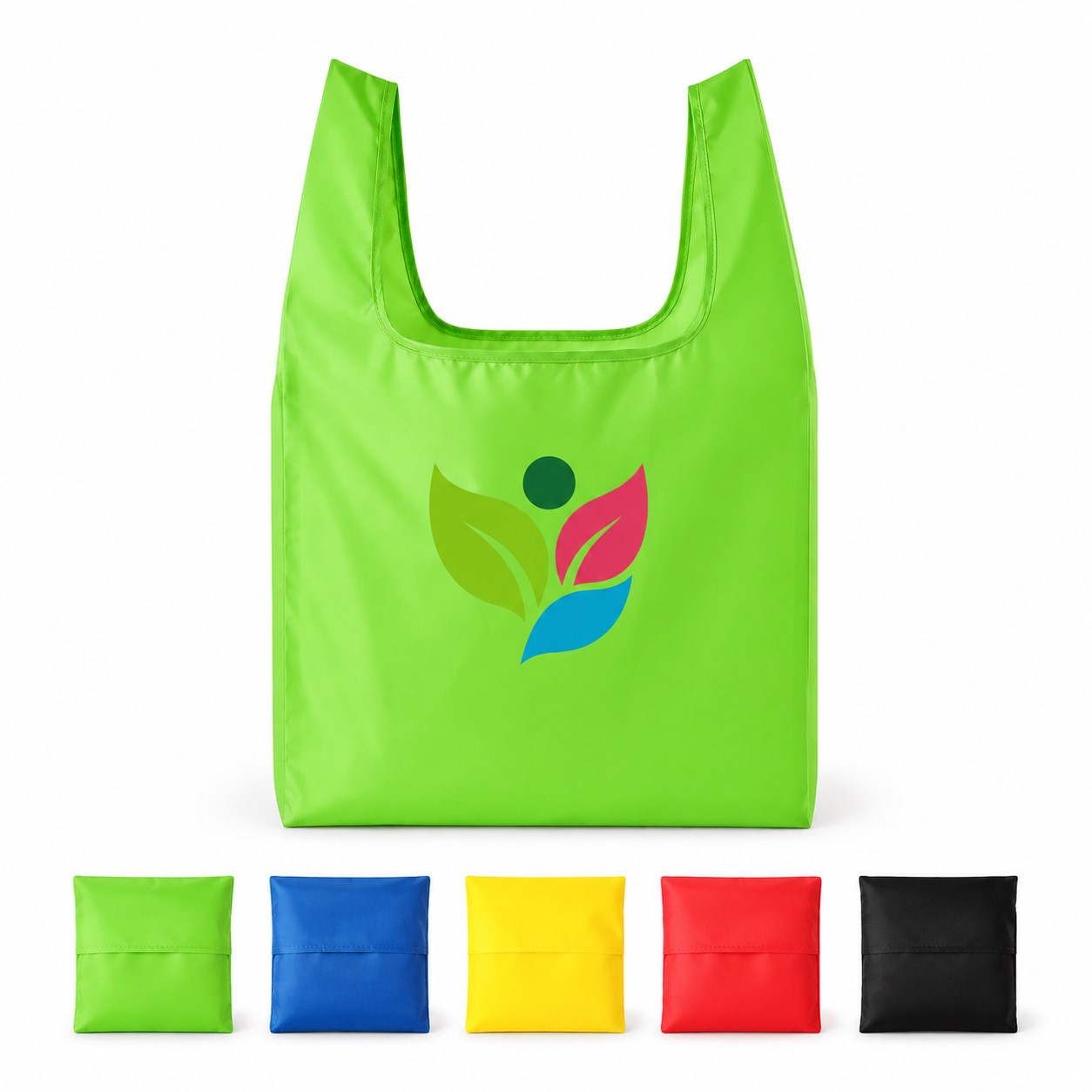 Packable Polyester Grocery Tote With Attached Pouch