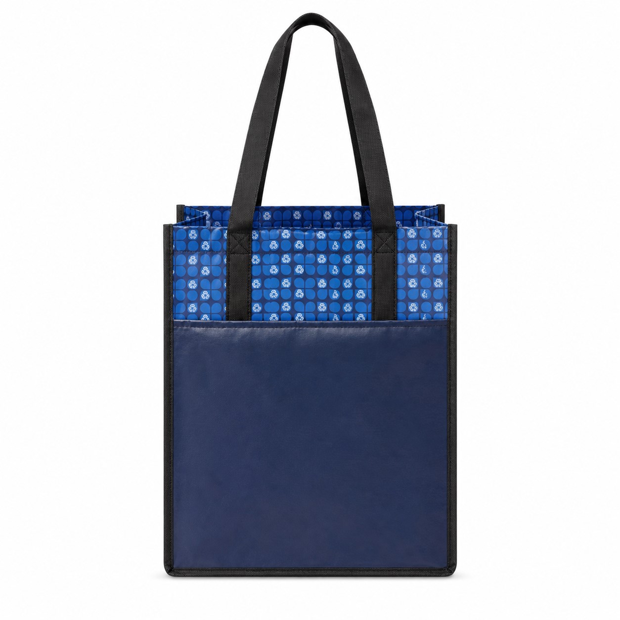 Large Laminated Nonwoven Tote With Front Pocket — view 2