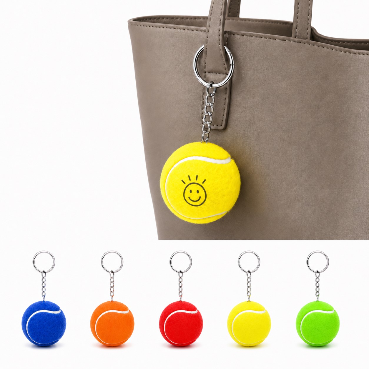 Mini Plush Tennis Ball Keychain