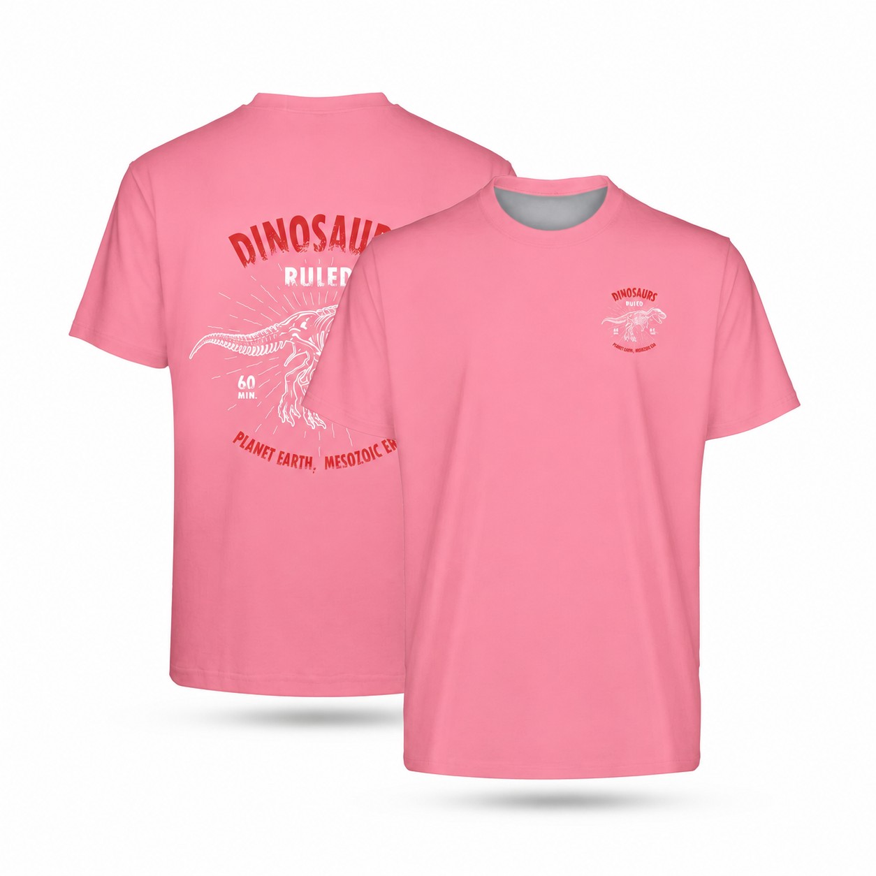 Polyester Short Sleeve T-Shirt — Pink