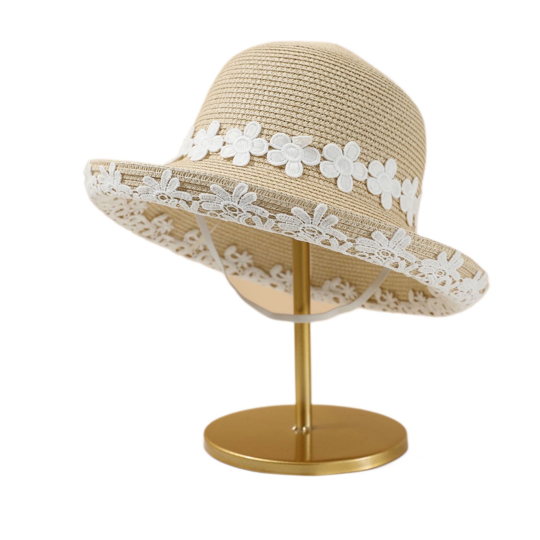 Straw Flower Lace Sun Hat — view 2