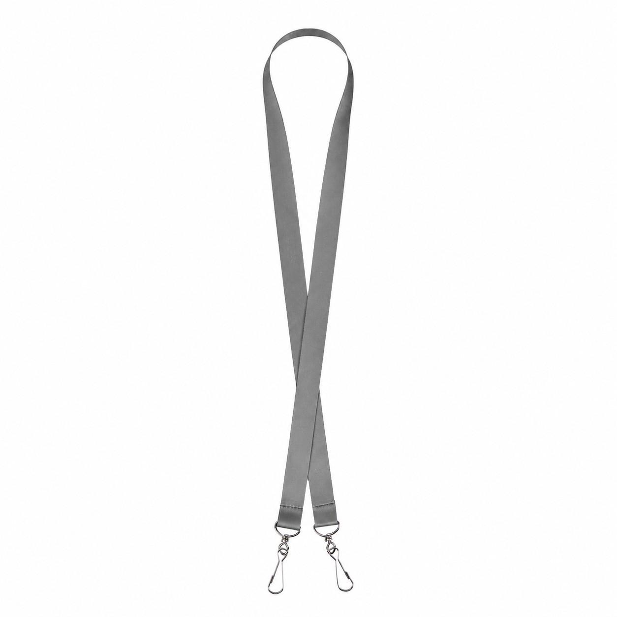 Open End Polyester Lanyard — Pewter Gray