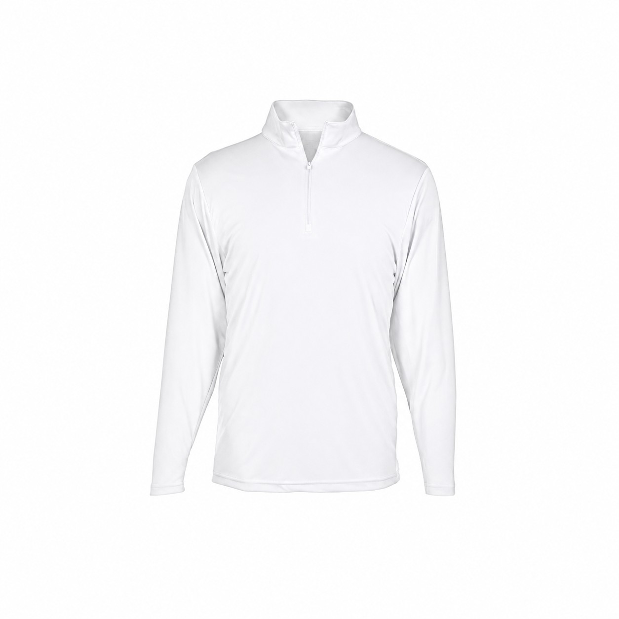 Cotton Quarter Zip Team Shirt — White
