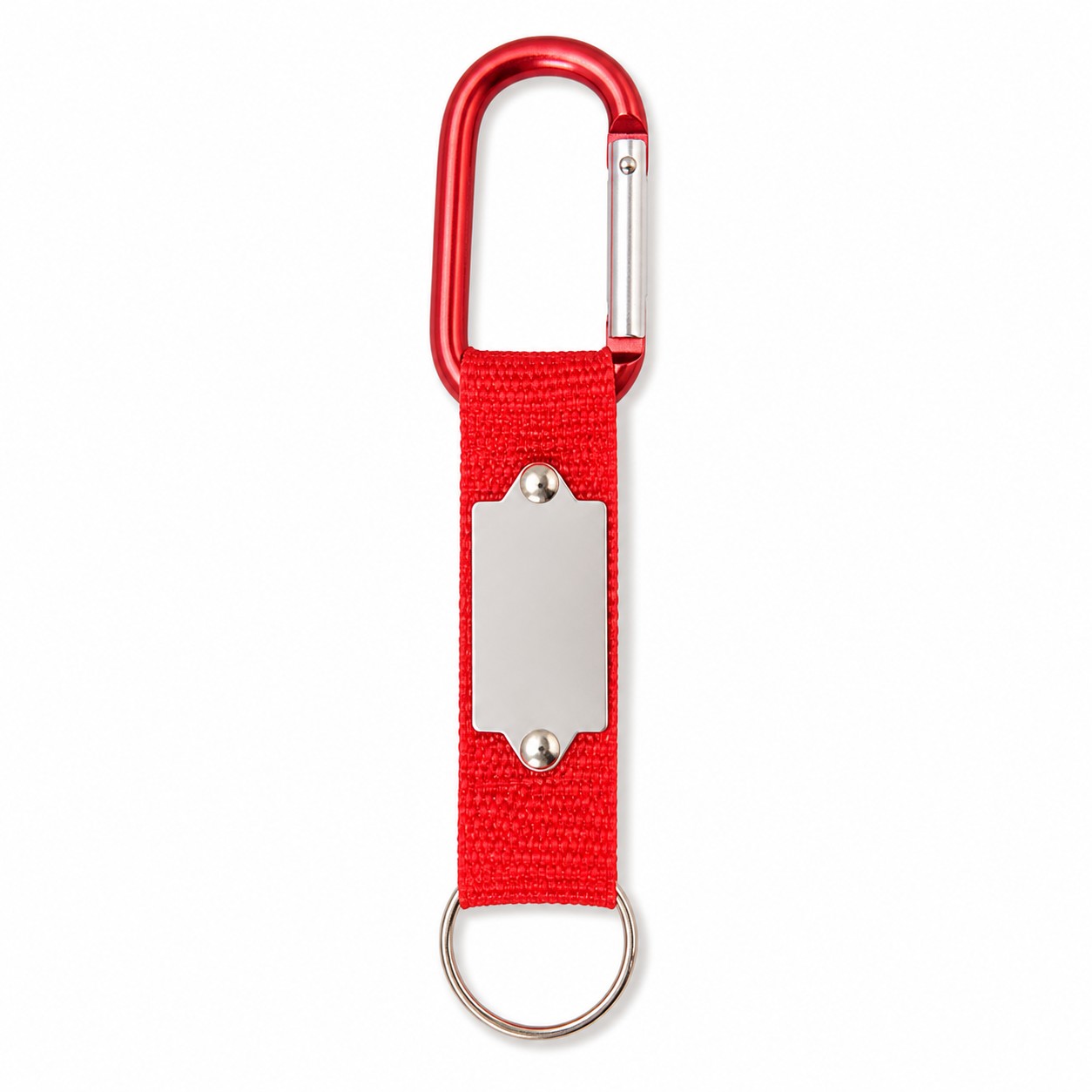 Aluminum Carabiner Key Ring With Nylon Strap — view 2