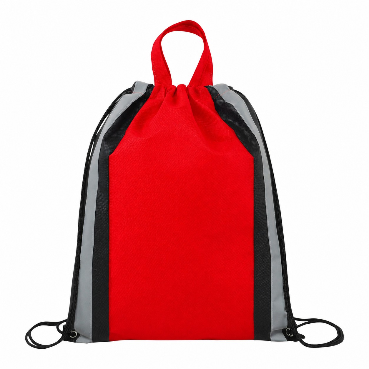 Reinforced Handles Drawstring Bag — Red
