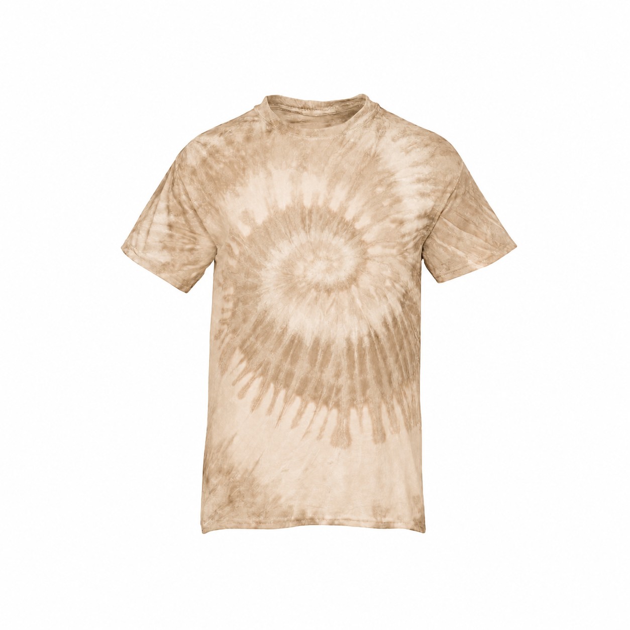 Spiral Tie Dye Cotton T Shirt — Beige