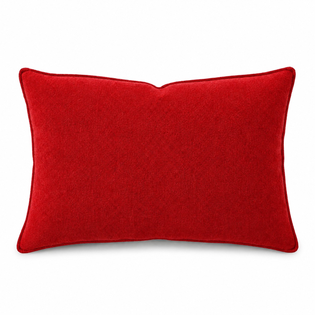 Zippered Plush Lumbar Pillow With Insert — Red