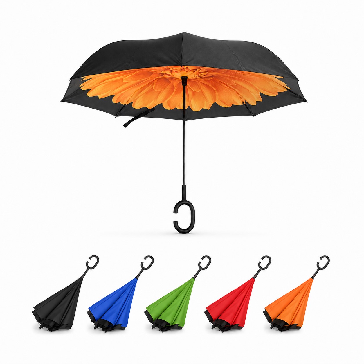 Reverse Folding Umbrella With C Handle
