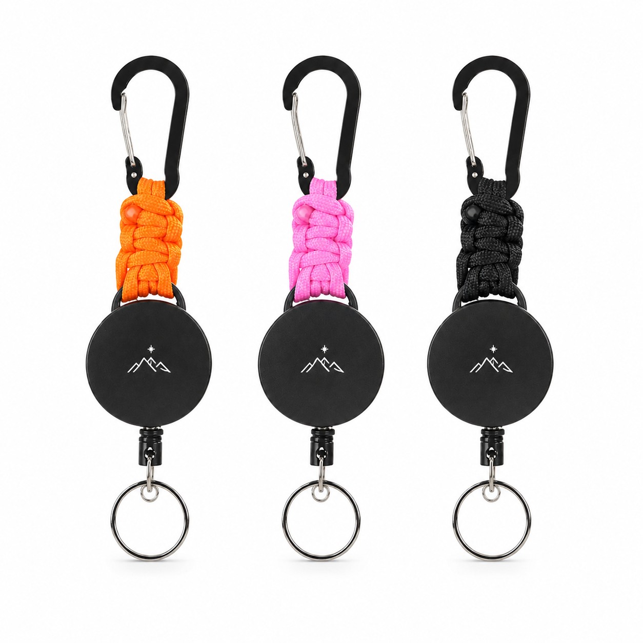Retractable Rope Key Reel With Carabiner