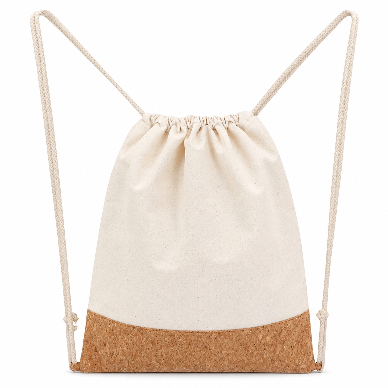 Canvas Drawstring Backpack With Cork Panel — view 2