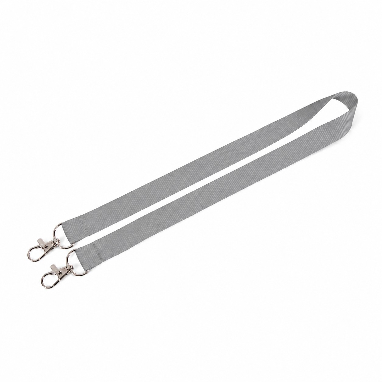 Polyester Dual Clip Lanyard — Gray