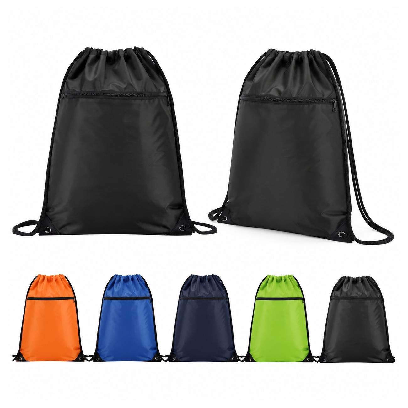 420D RPET Zipper Drawstring Bag