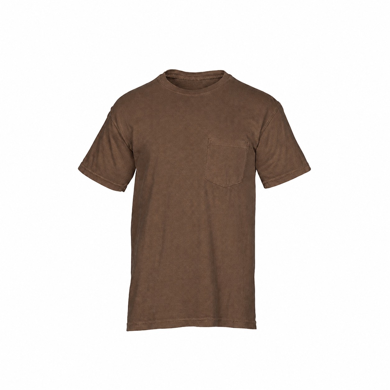 Garment Dyed Cotton Pocket Shirt — Brown