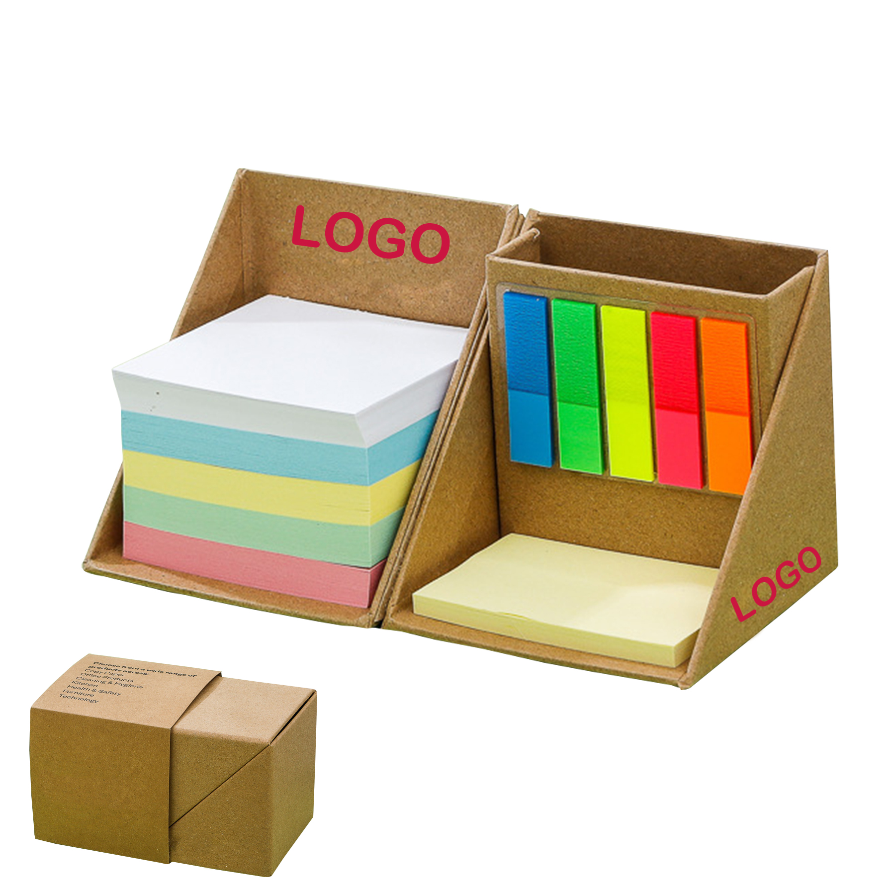 Kraft Paper Memo Cube Organizer