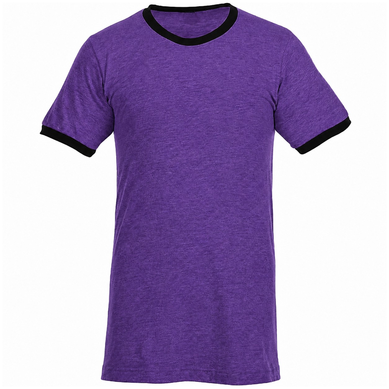 Fine Jersey Ringer Cotton Tee — Purple